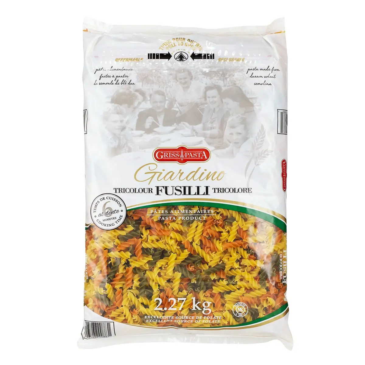 GRISS PASTA GIARDINO MACARONI TRICOLOUR 2,27KG