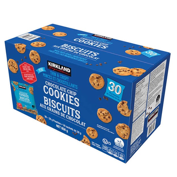  Kirkland Signature Chocolate chip Cookies Biscuits,  30 × 28 g