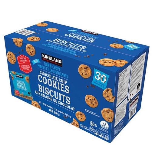  Kirkland Signature Chocolate chip Cookies Biscuits,  30 × 28 g